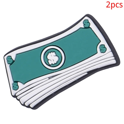 2pcs Lot Coin Money Shaped Character Shoe Buckles Charms Combination Designer for Women Accessories for Girls Adults Unisex Gift