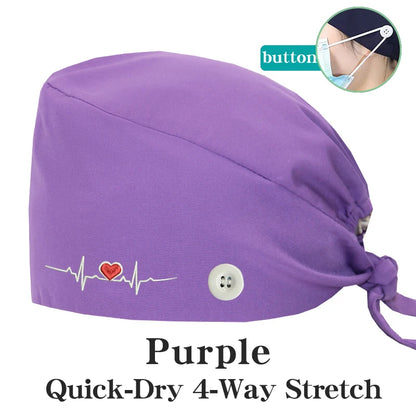 ECG Embroider Working Hats for Man Woman Pet TOOTH Clinic Scrub Caps Quick Dry Breathable Dentist Cap MSG-03