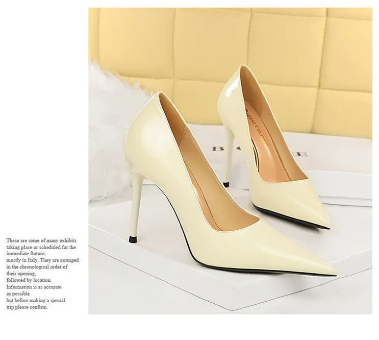 BIGTREE Shoes Pointed Toe Red Women Pumps Patent Leather High Heels Occupational OL Office Shoes Stiletto Female Heels Shoes