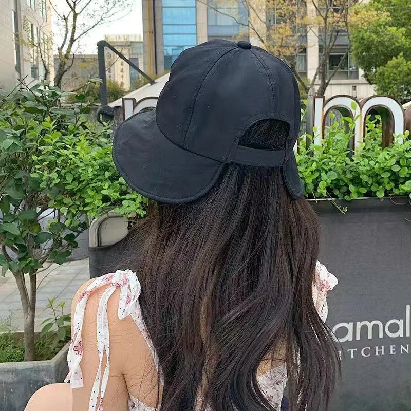 Korean Version Dome Sunshade Fisherman Hat Women's Summer Sunshade Hat Velcro Large Brim Basin Hat