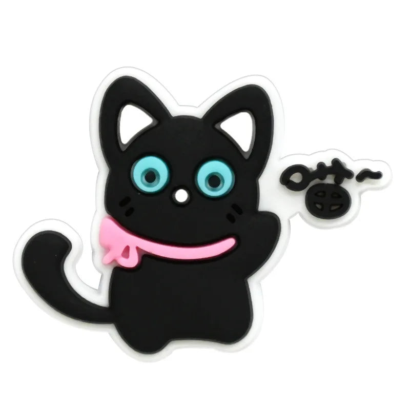lovely cat series PVC shoe Charms Slippers Buckle combination Fit Wristbands accessories Decoration Bands gift unisex party