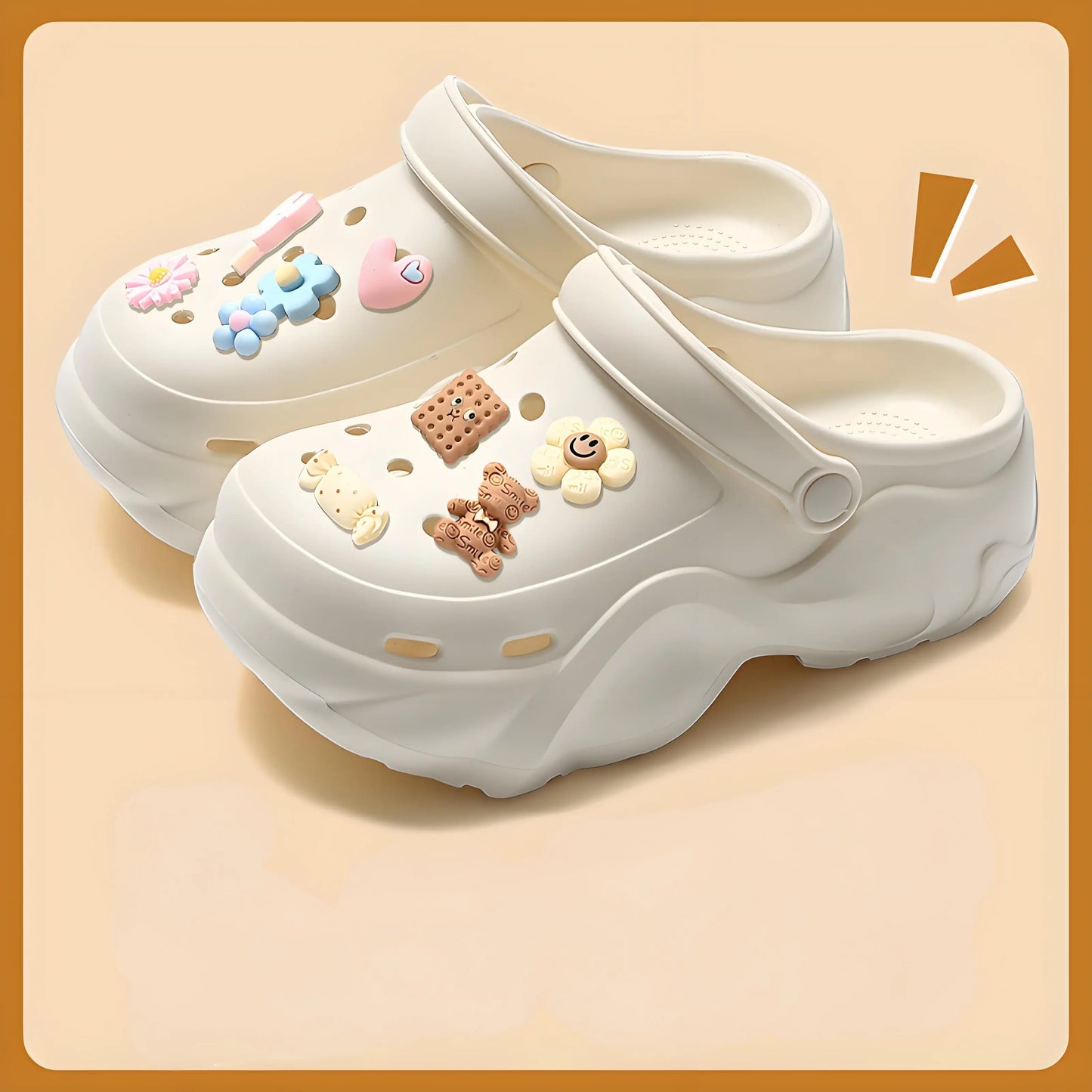 Women DIY Cute Animal button Decor Clogs Fashion Summer Spring Autumn Beach Sandals Cave Hole Female Garden Shoes Students Girls
