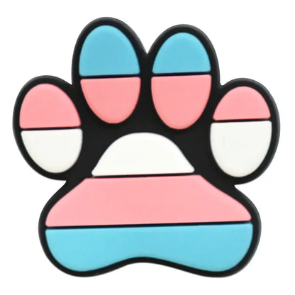 lovely dog paw PVC shoe Charms Slippers Buckle combination Fit Wristbands accessories Decoration Bands gift unisex party
