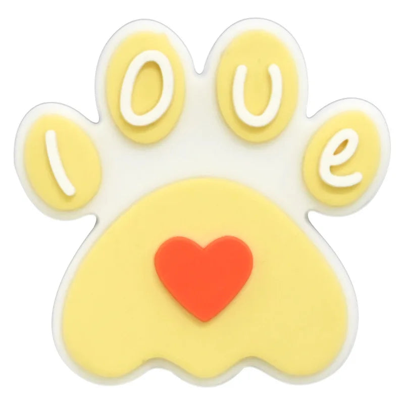 lovely dog paw PVC shoe Charms Slippers Buckle combination Fit Wristbands accessories Decoration Bands gift unisex party