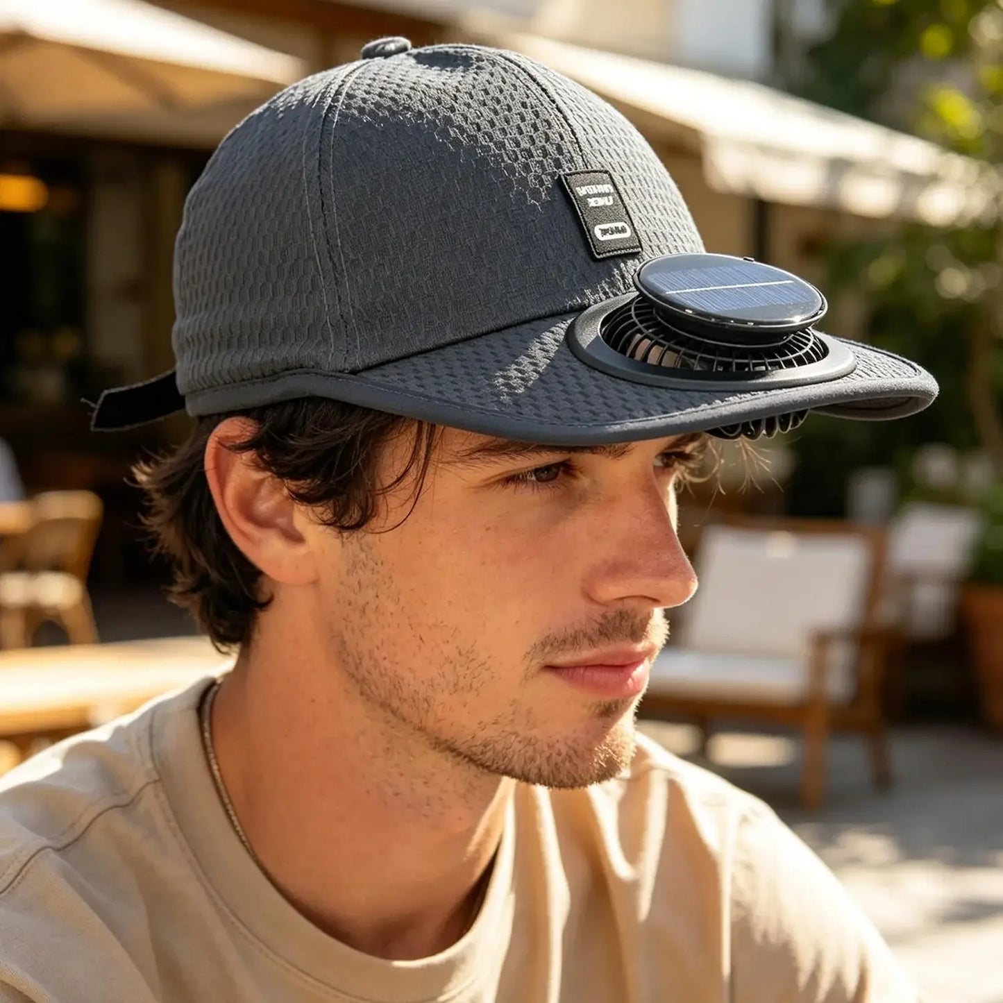 Solar Powered Cap with Fan Summer Breathable Mesh Sun Protection Outdoor Baseball Hat for Men USB Rechargeable Cooling Headwear