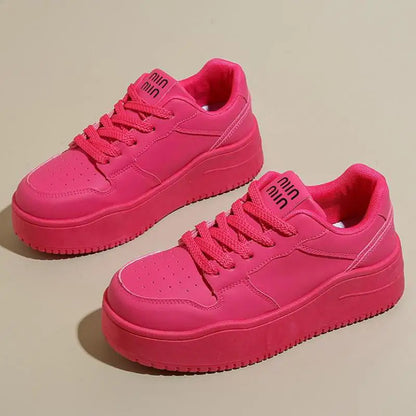 Women Purple Platform Sports Shoes Women Thick Sole Breathable Black Casual Shoes Fashion Slip On 2025 Outdoor Walking Sneakers