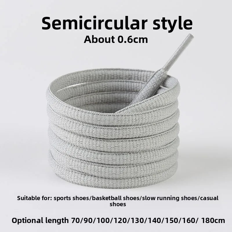 Light Gray Shoelaces Sports Shoes Wear-resistant Rope Men's Round Style Women's Flat Shoelaces Rope Casual Flat Round Sneakers