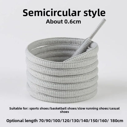 Light Gray Shoelaces Sports Shoes Wear-resistant Rope Men's Round Style Women's Flat Shoelaces Rope Casual Flat Round Sneakers