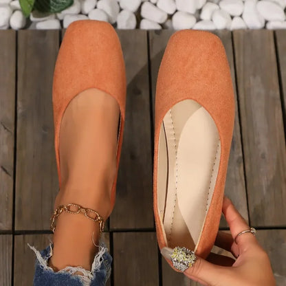 Women's Loafers 2025 New Elegant Ladies Causal Flat Shoes Square-toe Spring Autumn Shallow Women's Fashion Ballet Shoes Simple