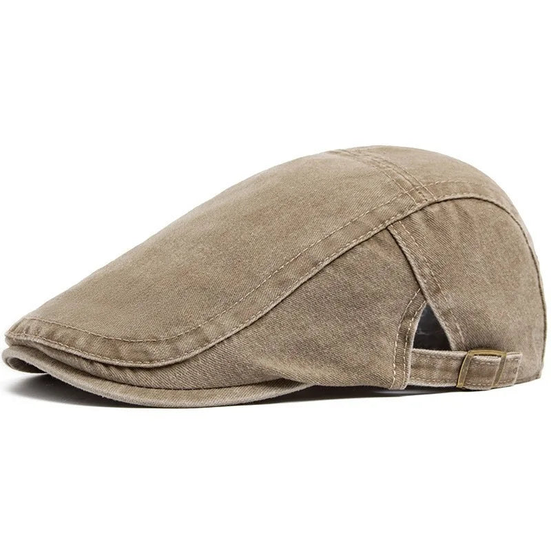 Vintage Washed Cotton Flat Cap Men Newsboy Hat Duckbill Ivy Cap Women Casual Driving Cabbie Painter Beret Spring Autumn
