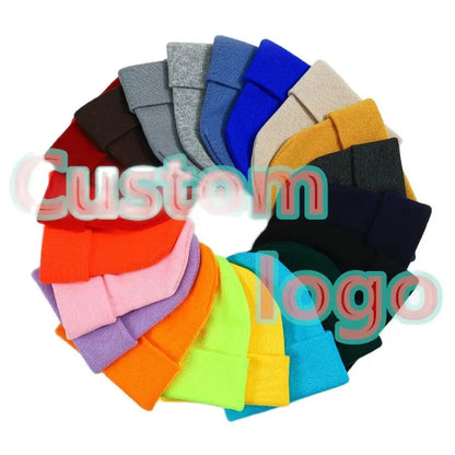 Acrylic Beanie Cap for Adult Winter Women Men Plain Skullies Beanie Hats Custom Logo Knitted Hats SKullies Skullcap