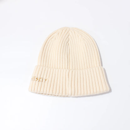 Winter Keep Warm Knitted Beanie Hat | Cold Weather Fashion Hat | Thick Unisex Letter Embroidered Cap for Men and Women |