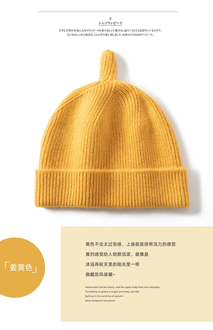 Keep Warm Winter Hat for Children Unisex Knit Cap Kids 100% Cashmere Skullies Hats for Boys Bonnet Girls Caps Accessories