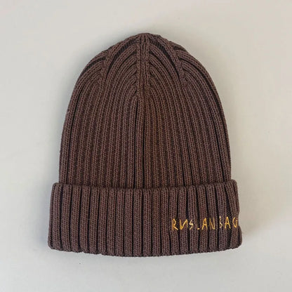 Winter Keep Warm Knitted Beanie Hat | Cold Weather Fashion Hat | Thick Unisex Letter Embroidered Cap for Men and Women |