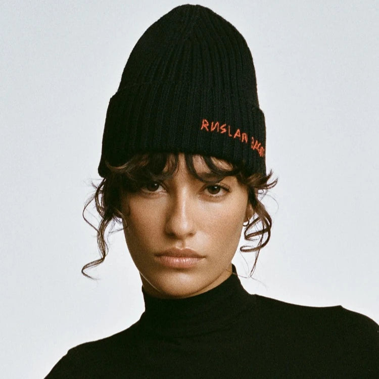 Winter Wool Knit Beanie Hat for Men and Women Thick Warm Embroidered Letter Knitted Cap Unisex Fashion Cold Weather Hat