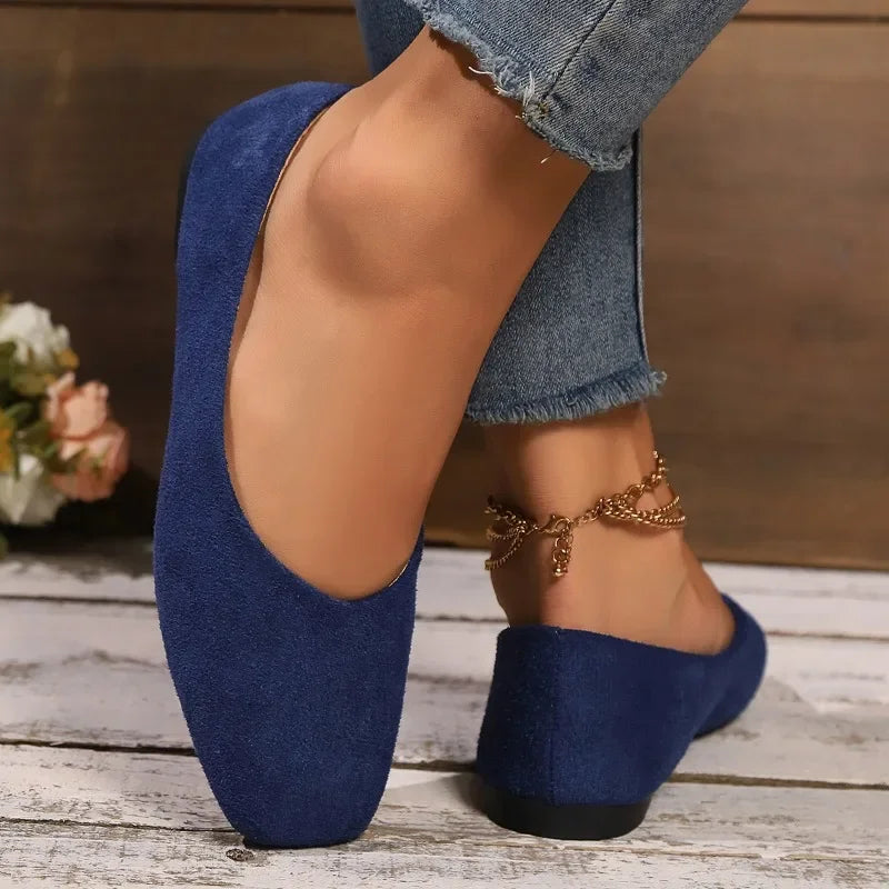 Women's Loafers 2025 New Elegant Ladies Causal Flat Shoes Square-toe Spring Autumn Shallow Women's Fashion Ballet Shoes Simple