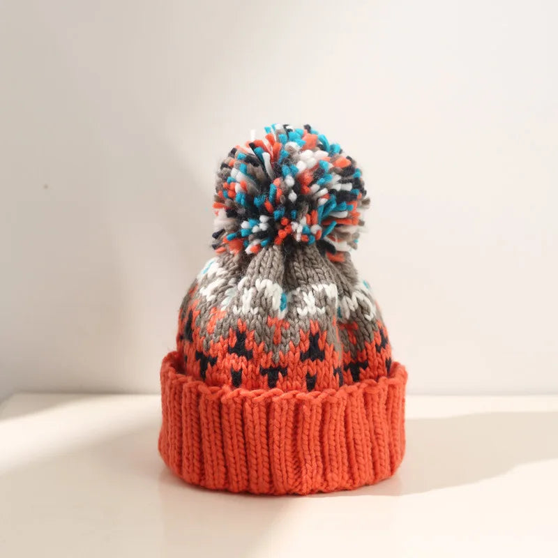 Skiing Cashmere Woman Winter Hat Autumn Beanies with Pompom Warm Wool Skullies Wholesales Acrylic Beanies Winter Hat for Woman