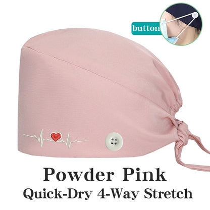 ECG Embroider Working Hats for Man Woman Pet TOOTH Clinic Scrub Caps Quick Dry Breathable Dentist Cap MSG-03