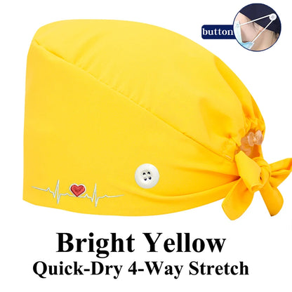 ECG Embroider Working Hats for Man Woman Pet TOOTH Clinic Scrub Caps Quick Dry Breathable Dentist Cap MSG-03