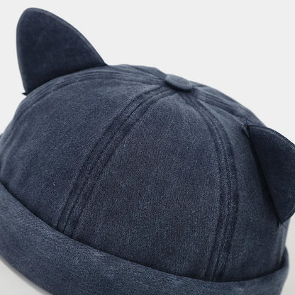 2024 Spring Summer Cotton Solid Color Docker Cap Brimless Hat Beanie Landlord Sailor Cap Women 01