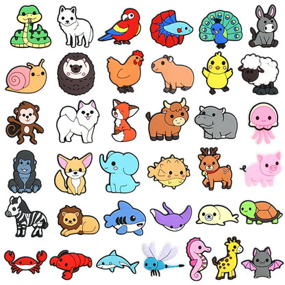 monkey sloth snail marine tiger lion crab PVC shoe Charms Buckle Fit Wristbands accessories Decoration Bands gift unisex party
