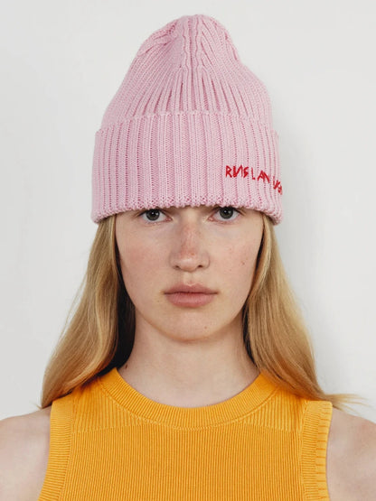 Winter Wool Knit Beanie Hat for Men and Women Thick Warm Embroidered Letter Knitted Cap Unisex Fashion Cold Weather Hat