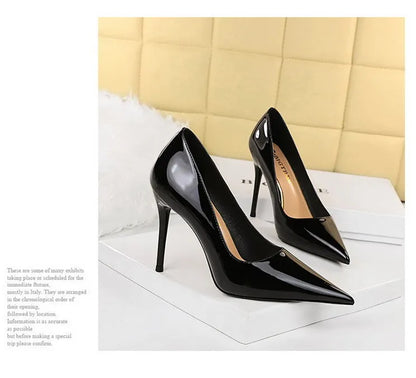 BIGTREE Shoes Pointed Toe Red Women Pumps Patent Leather High Heels Occupational OL Office Shoes Stiletto Female Heels Shoes