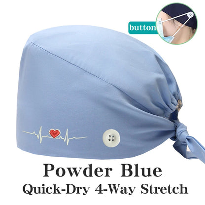 ECG Embroider Working Hats for Man Woman Pet TOOTH Clinic Scrub Caps Quick Dry Breathable Dentist Cap MSG-03