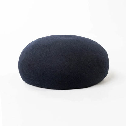 Women Wool Felt Berets Hat Vintage Hard Top Concave Top Fedoras Hats Wedding Fascinator Hats Wedding Cocktail Party Pillbox Cap