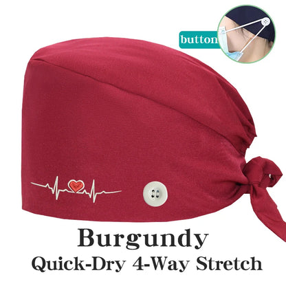 ECG Embroider Working Hats for Man Woman Pet TOOTH Clinic Scrub Caps Quick Dry Breathable Dentist Cap MSG-03