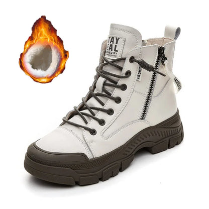 GKTINOO 2026 Autumn Winter Shoes Genuine Leather Sneakers Waterproof Boots for Women Thick Sole Women Ankle Boots Ladies Botas