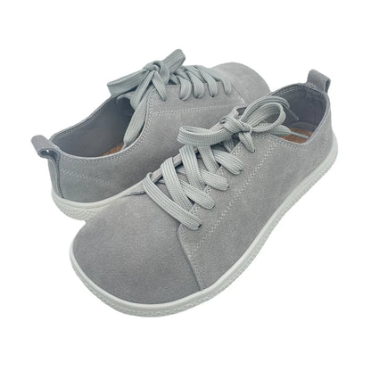 Tipsietoes 2025 Sprinng Autumn Genuine Leather Barefoot Sneaker For Women Flat Soft Thin Out Sole Zero Drop Wider Toe Box