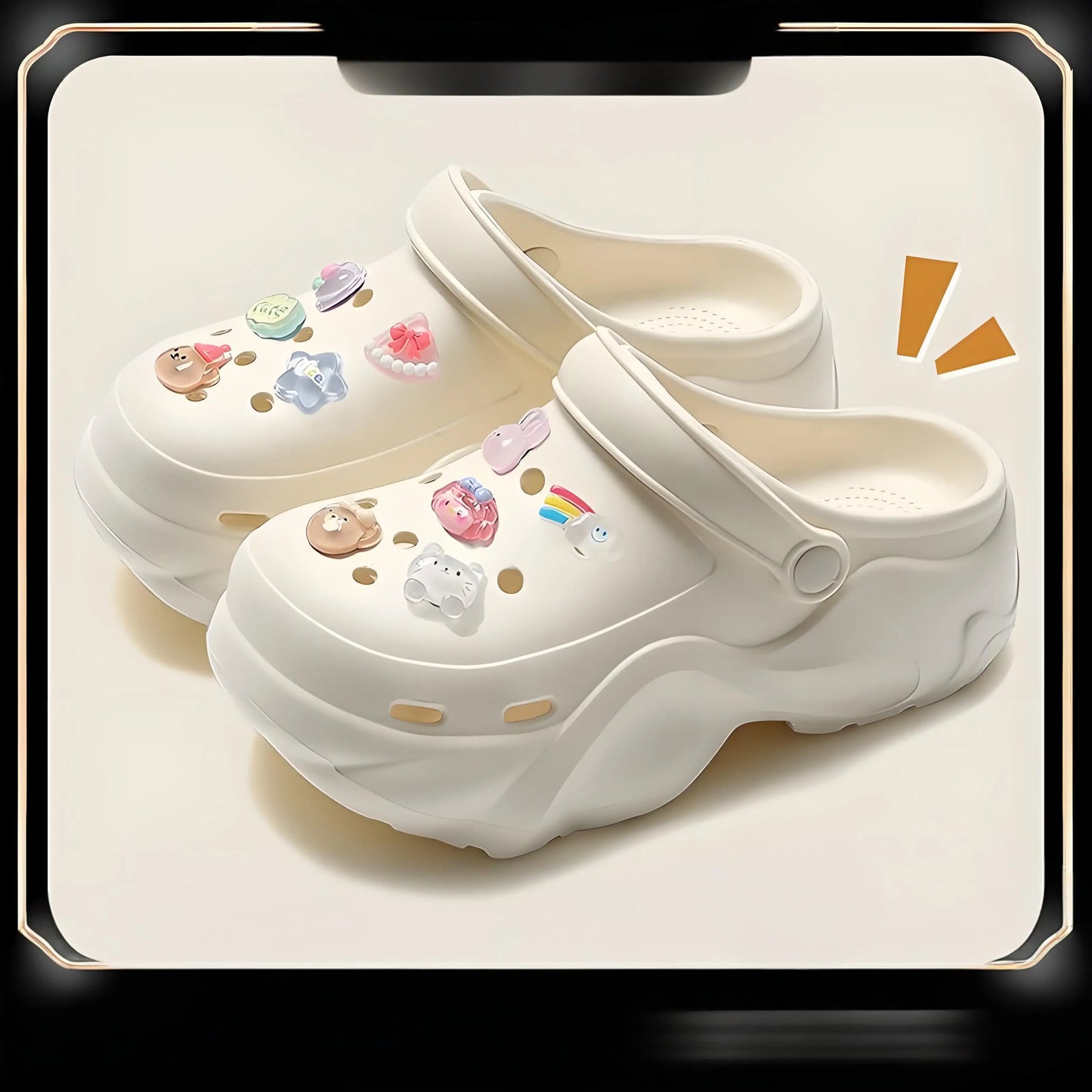 Women DIY Cute Animal button Decor Clogs Fashion Summer Spring Autumn Beach Sandals Cave Hole Female Garden Shoes Students Girls