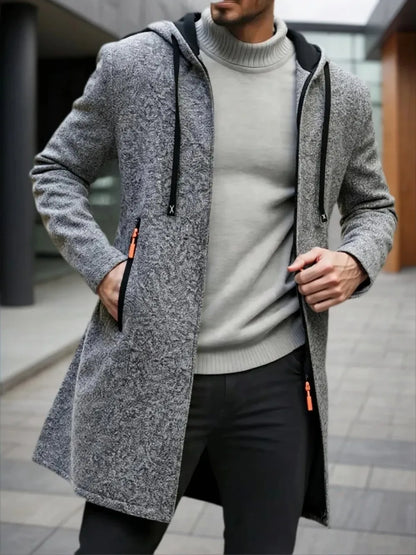 Men's Zipper Long Sleeve Coat Autumn Winter Fleece Warm Hoodies Jacket Loose Casual Outdoor Tracksuit Solid Color Sweatshirts