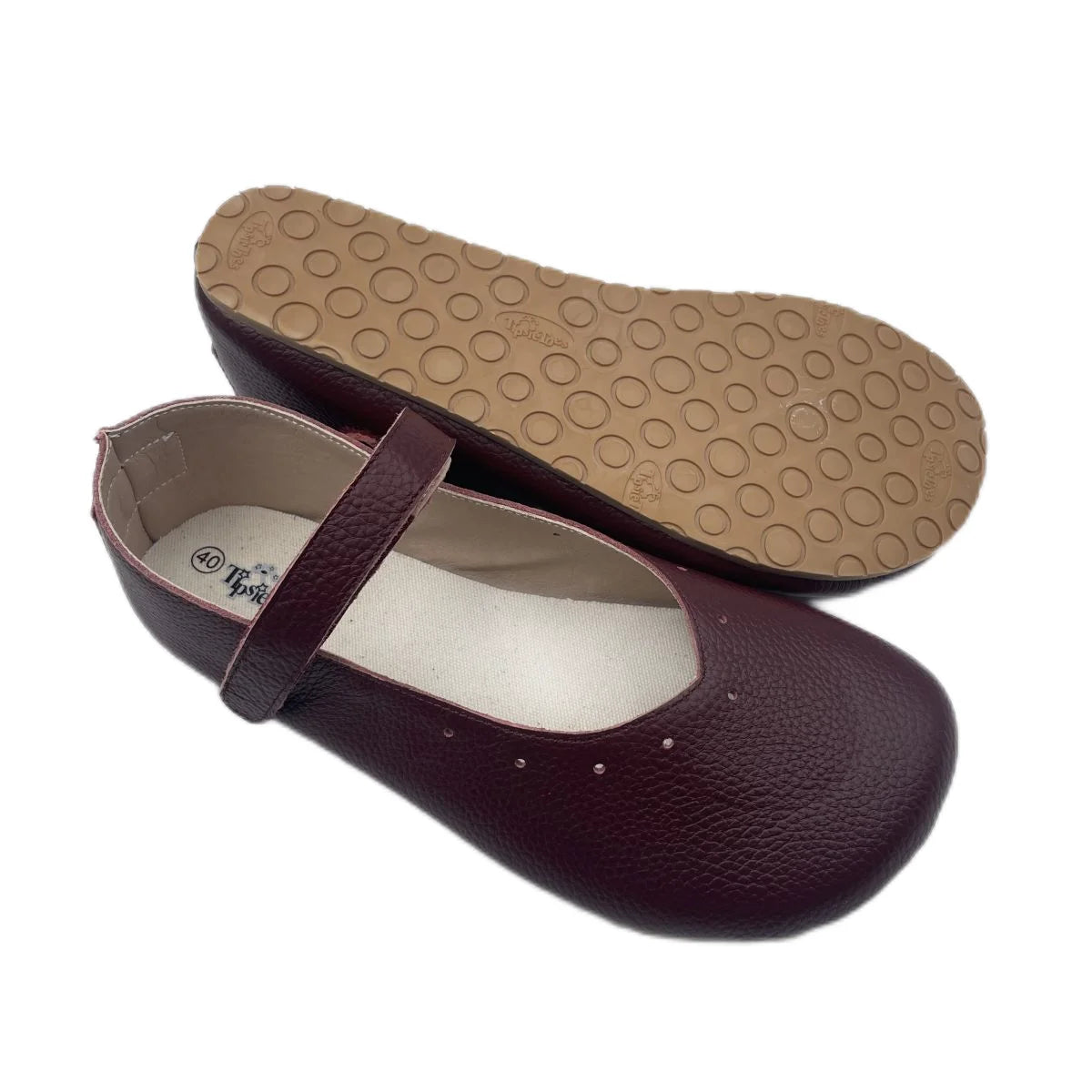 Tipsietoes 2025 Sprinng Autumn Barefoot Genuine Leather Ballerina Mary Jean Women With Flat Soft Sole Zero Drop Wider Toes Box