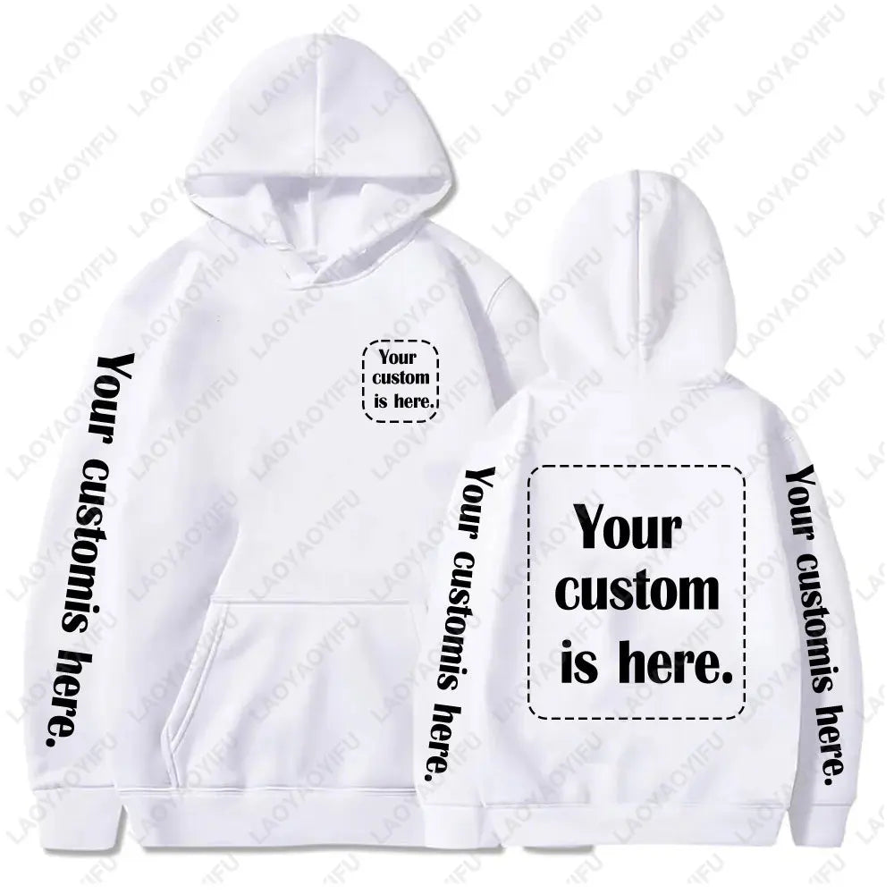 2026 Student Casual Custom Printed Text DIY Hoodie Customized Personalized Hoody Custom Hoodies Text Sweatshirt Clothes