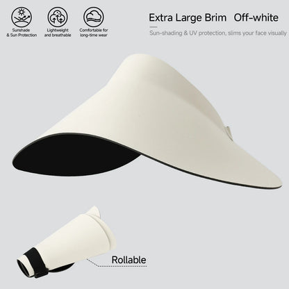 Women's Sun Top Hat with UV Protection, Seamless One-Piece Visor, Wide Brim for Full Shade, Hollow Top Sun Cap
