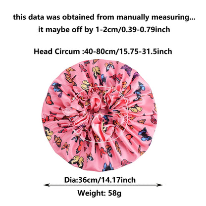 1Pc Double-Layered Minimalist Hair Bonnet Satin Bonnet Sleep Caps Can Be Worn on Both Sides Versatile Cap for Men/Women