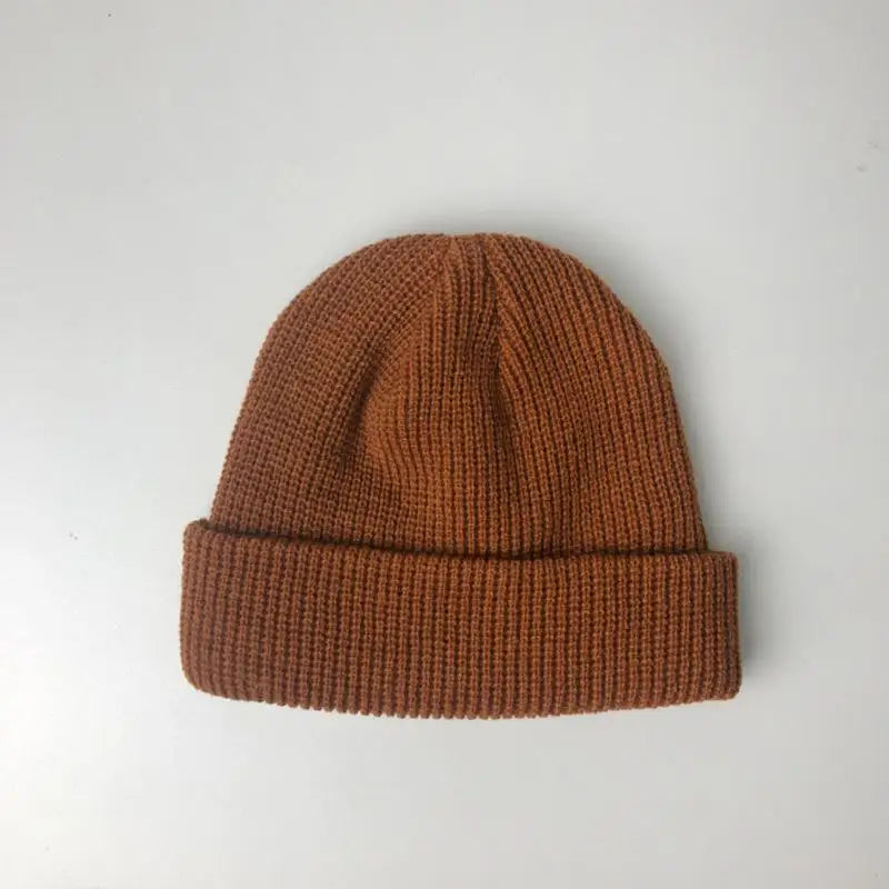 2025 Boys Girls Winter Knitted Beanies Solid Keep Warm Loop Small Beanie Caps Keep Head Warm Winter Hats Yellow Red