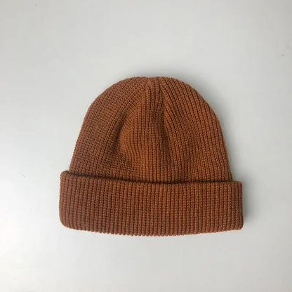 2025 Boys Girls Winter Knitted Beanies Solid Keep Warm Loop Small Beanie Caps Keep Head Warm Winter Hats Yellow Red