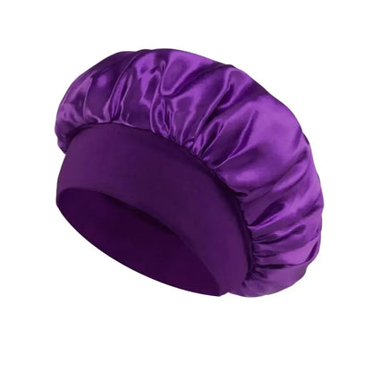 1pcs Newly Silk Bonnet for Wide-brimmed Sleeping Satin Hair Bonnets Soft Elastic Band for Women Men Curly Hair Use