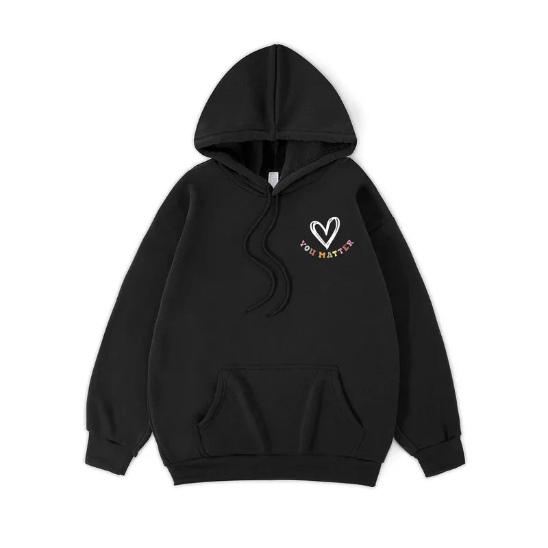 Dear Person Behind Me Hoodie Women Colored Letters Warm Fleece Woman Hoody Fur-liner Spring Autumn Hoodies Y2K Casual Tops