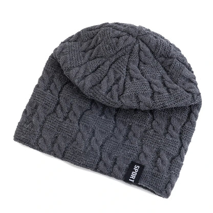 New Women Winter Hats Female Sports Label Casual Beanie Hat Fleece Lined Warm Knitted Hats