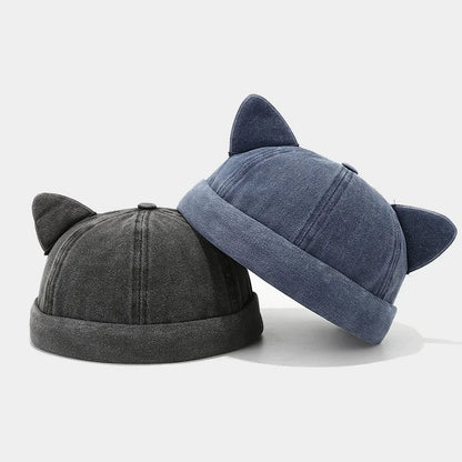 2024 Spring Summer Cotton Solid Color Docker Cap Brimless Hat Beanie Landlord Sailor Cap Women 01