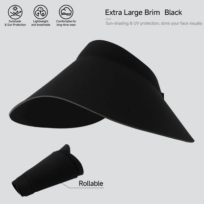 Women's Sun Top Hat with UV Protection, Seamless One-Piece Visor, Wide Brim for Full Shade, Hollow Top Sun Cap