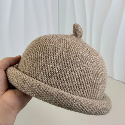 Japanese style Womens Fashion Bucket Hats Knitted Melon Skin Hats Casual Berets Landlord Hats Warm Painter Pacifier Caps 모자