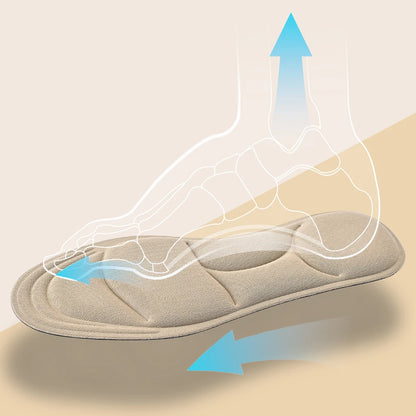 4PCS 5D Massage Memory Foam Insoles Thickening Breathable Cushion Cushioning Comfort Suitable For High Heels Insoles
