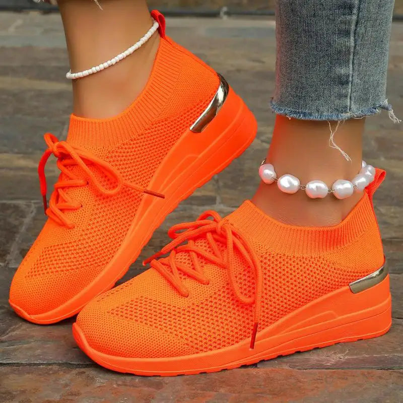 Women Purple Platform Sports Shoes Women Thick Sole Breathable Black Casual Shoes Fashion Slip On 2025 Outdoor Walking Sneakers