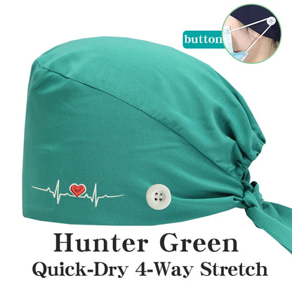 ECG Embroider Working Hats for Man Woman Pet TOOTH Clinic Scrub Caps Quick Dry Breathable Dentist Cap MSG-03
