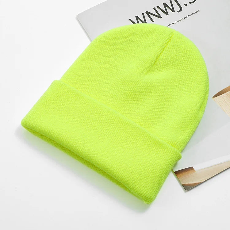 Acrylic Beanie Cap for Adult Winter Women Men Plain Skullies Beanie Hats Custom Logo Knitted Hats SKullies Skullcap